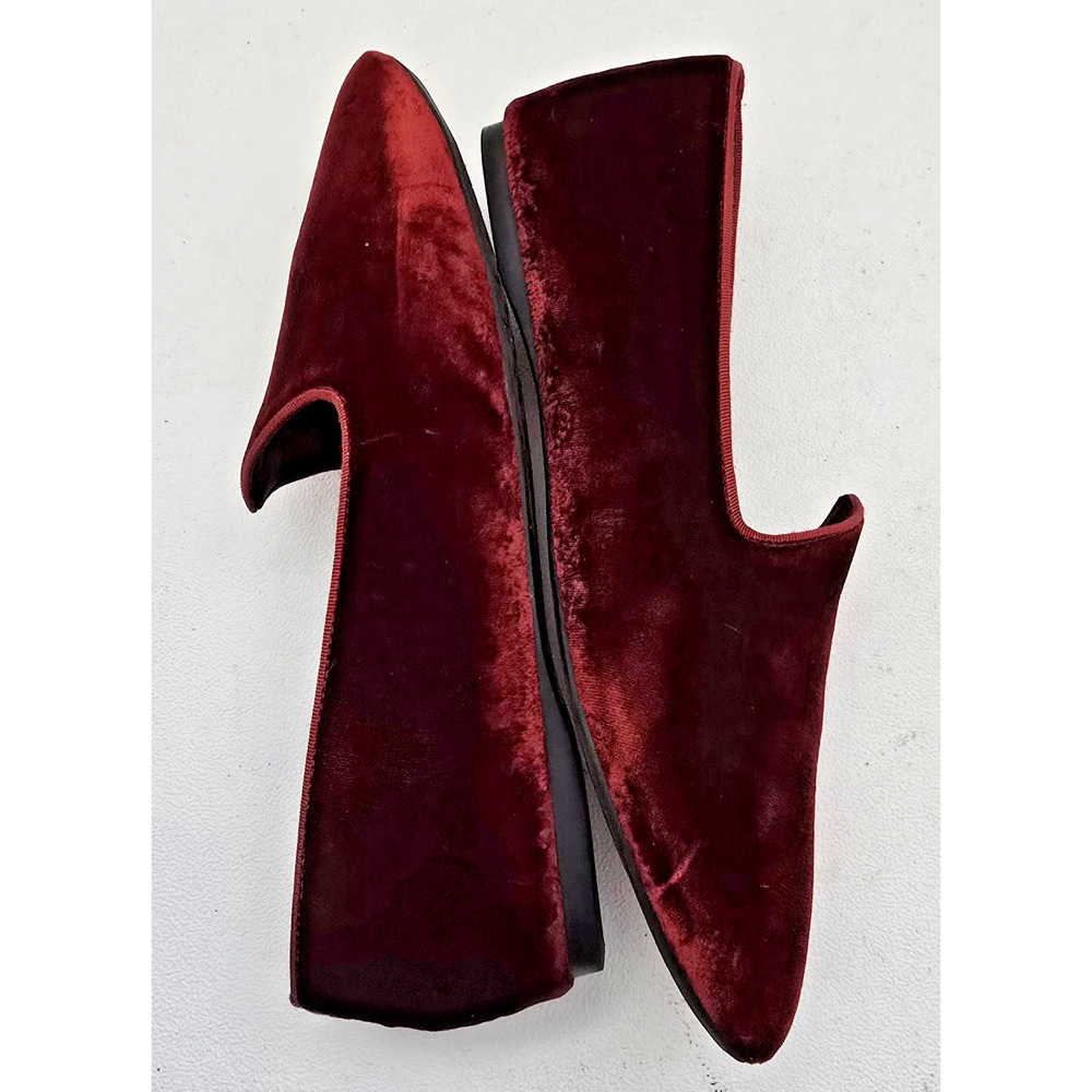 Birdies Womens Heron Flat Red Velvet Slip on Romantic Smoking Loafers US 10 - Picture 7 of 10